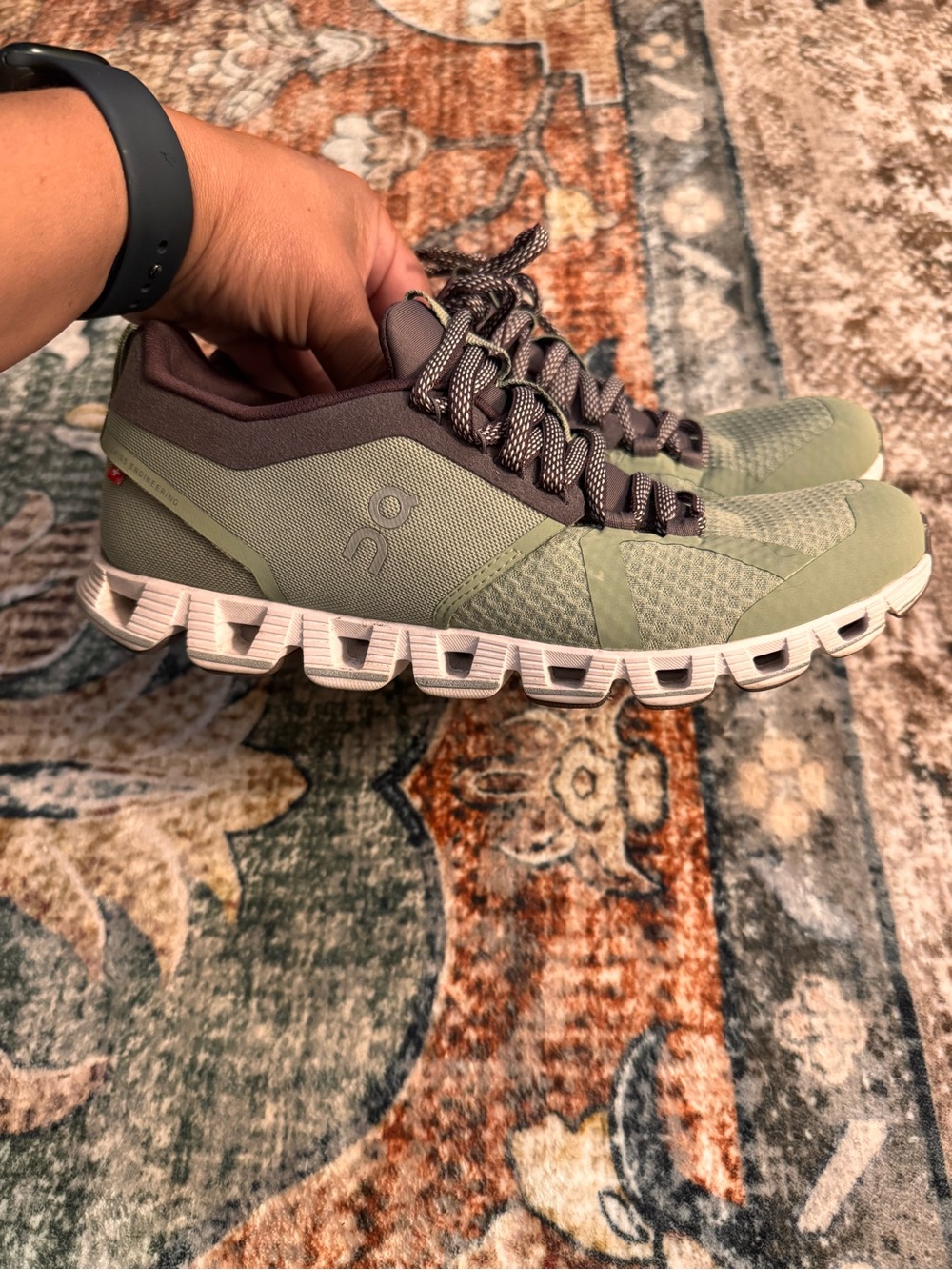 On Cloud X Running Training Shoes Olive Green Sage Brown Women’s Size 8
